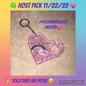 Epoxy resin PFFs forever keychain New purple/silver heart